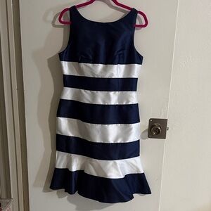 Navy and White Striped Dress